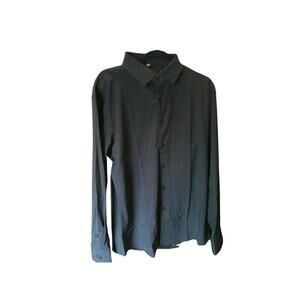 Comfortably Collared Slim Fit Black Dress Shirt Size Large NWT